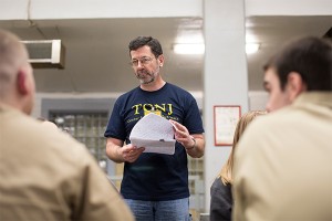 Professor Glenn Steinberg taught Classical Traditions to a combined class of TCNJ students and inmates at Albert C. Wagner Correctional Facility last spring.